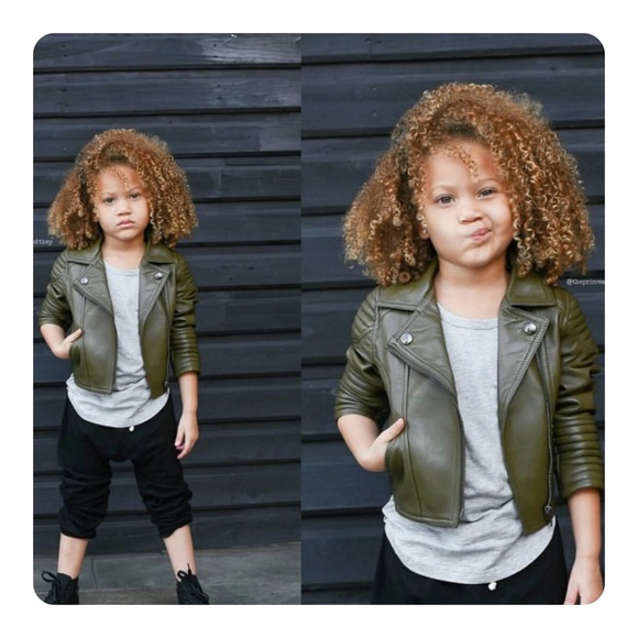 Eve Jnr leather jacket kids Silver - Picture 2 of 2